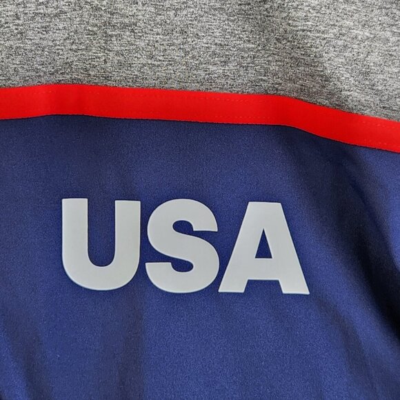 Adidas USA Men Small Stretchy Short Sleeve Blue Red Gray Polo Shirt Adult Sports - Picture 3 of 14
